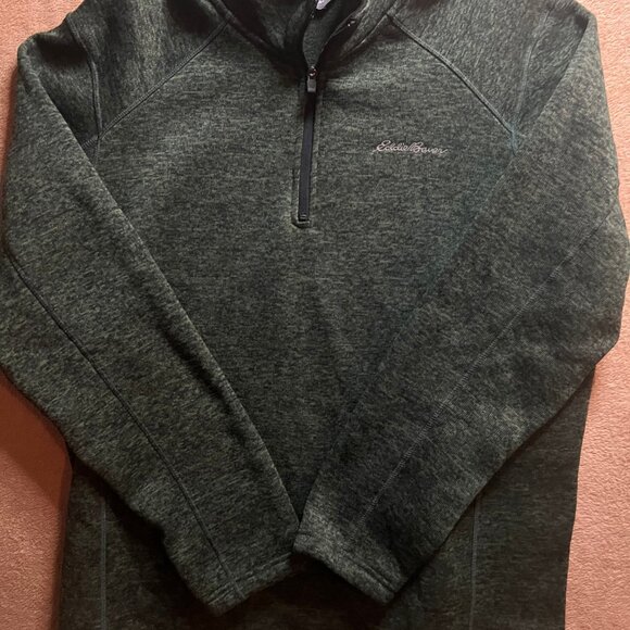 Eddie‎ Bauer Men XL Green Radiator Fleece 1/4 Zip Pullover Jacket Outerwear - Picture 2 of 8